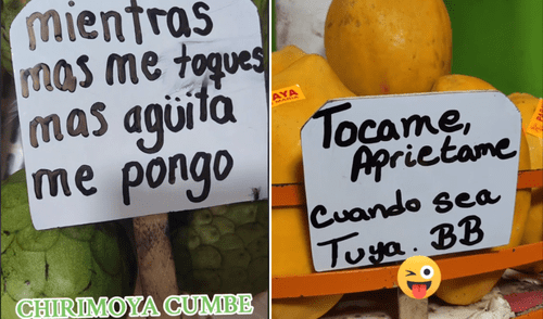 Este mercado de frutas ha generado revuelo en TikTok con sus curiosos letreros. Foto: composición LR/TikTok Este mercado de frutas ha generado revuelo en TikTok con sus curiosos letreros. Foto: composición LR/TikTok