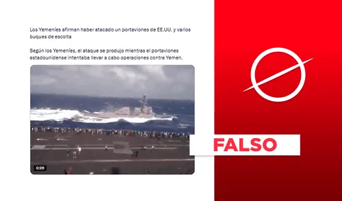 Video no muestra ataque yemení reciente sobre portaviones y buques de guerra de los Estados Unidos