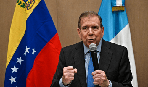 Edmundo González aseguró en Guatemala que el régimen de Nicolás Maduro se encuentra en una creciente debilidad y aislamiento internacional, aunque sigue siendo represivo. Foto: AFP. Edmundo González Urrutia en Guatemala