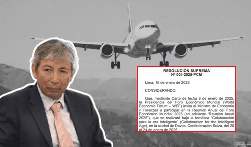La Resolución Suprema 004-2025-PCM aprueba el viaje de José Arista, titular del MEF. Foto: composición LR/Andina/captura de pantalla La Resolución Suprema 004-2025-PCM aprueba el viaje de José Arista