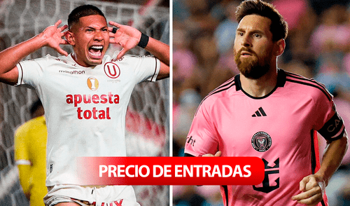 Universitario ya enfrentó a Inter Miami en 2023 en Estados Unidos. La figura de ambos cuadros son Edison Flores y Lionel Messi. Foto: composición LR