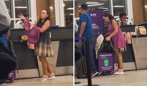 Viajera peruana se pone ropa de su maleta para evitar pagar exceso de equipaje en aeropuerto