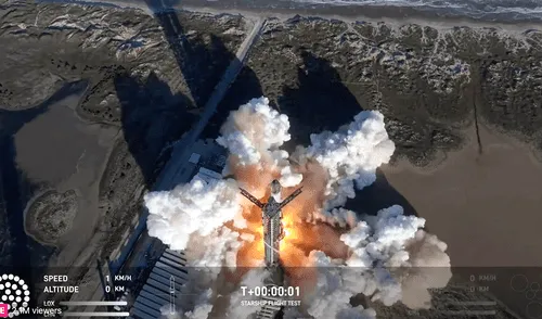 El despegue se llevó a cabo desde las instalaciones de Starbase en Boca Chica, Texas. Foto: AFP El despegue se llevó a cabo desde las instalaciones de Starbase en Boca Chica, Texas. Foto: AFP