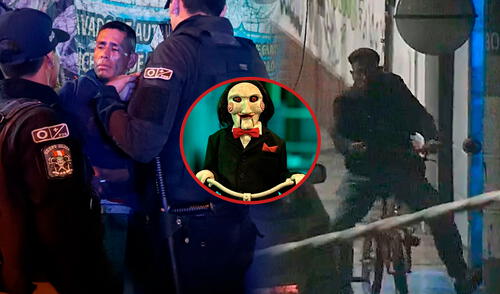 Alias 'Jigsaw' fue capturado por los serenos tras ser captado por las cámaras de seguridad mientras robaba/Composición LR/Foto: Municipalidad de Chorrillos
