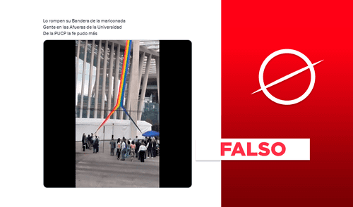 Video corresponde a un acto homofóbico en la Ciudad de México el 2024. Foto: composición LR/captura de X PUCP no retiró bandera del Orgullo LGBTIQ+ de su campus luego de cancelar obra María Maricona