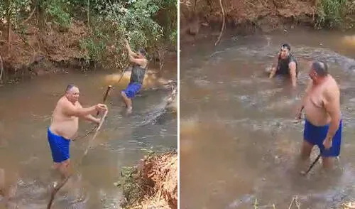 Clip desató divertidas reacciones. Foto: composición LR/ TikTok Hombre trató de imitar a Tarzán, pero protagonizó caída viral: "Tiene la risa de Chita"