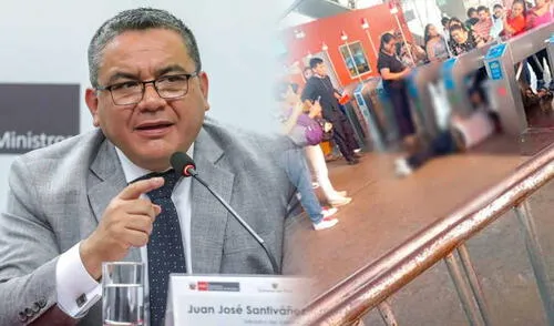 El ministro Santiváñez indicó que disparos contra un adolescente en estación de Línea 1 se trató de un enfrentamiento entre bandas criminales por reventa de pasajes. Foto: composición LR/Andina ministro del Interior sobre crimen en el Perú