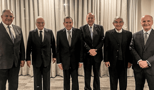 Edmundo González se reunió con Rafael Ángel Calderón, José María Figueres, Miguel Ángel Rodríguez, Óscar Arias y Luis Guillermo Solís. Foto: X/@EdmundoGU Edmundo González se reunió con Rafael Ángel Calderón, José María Figueres, Miguel Ángel Rodríguez, Óscar Arias y Luis Guillermo Solís. Foto: X/@EdmundoGU