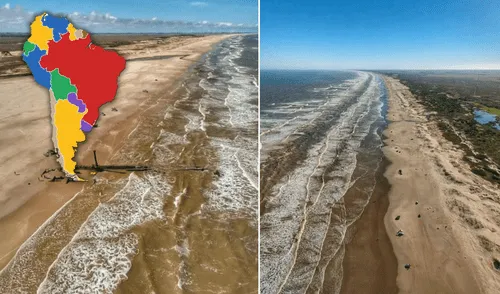 La playa de Cassino, situada en el estado de Río Grande del Sur, ostenta el título de ser la más larga del mundo. Foto: composición LR/Instagram/Entreroteiroseviagens/mapas Playas de Brasil