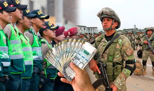Suboficiales ganarán más de S/2.200 desde este 2025. Foto: composición LR Suboficiales ganarán más de S/2.200 este 2025 tras el nuevo aumento salarial para PNP y Fuerzas Armadas.