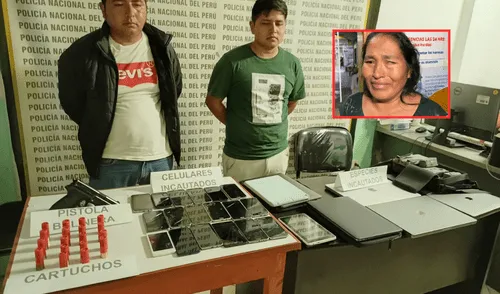 Se incautaron celulares y armas durante la captura de los extorsionadores. Foto: composición LR. familia se niega a pagar extorsión y los atacan a balazos