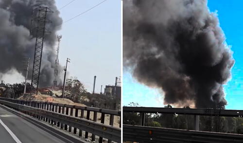 Las causas de la emergencia aun no han sido esclarecidas, los bomberos trabajan para extinguir el fuego. Foto: difusión. aceros arequipa de pisco reporta incendio de gran magnitud