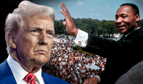 Trump regresa a la Casa Blanca en un día histórico junto a la conmemoración de Martin Luther King Jr. Foto: composición LR Trump regresa a la Casa Blanca en el mismo día de la conmemoración de Martin Luther King Jr.