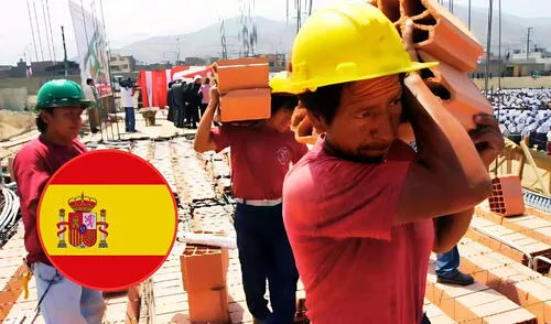 Los trabajadores peruanos cumplen con el perfil que buscan en España. El Foto: composición LR / Andina El sector de construcción demanda más trabajadores peruanos en España.