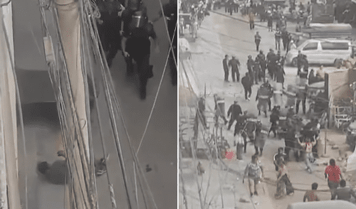 Vecinos captaron el enfrentamiento entre serenos y ambulantes. Foto: Difusión Enfrentamiento en SJL