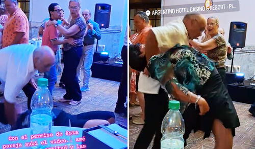 "Tranquilo señor, si no es 'Bailando por un sueño' ", bromearon usuarios. Foto: composición LR/ TikTok Pareja de adultos mayores sorprende al bailar con piruetas y usuarios quedan impactados: “Parece IA”