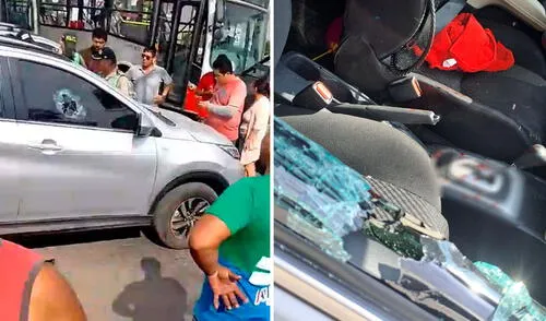 Un ataque violento ocurrió en la intersección de Javier Prado y Vista Alegre, donde motociclistas acribillaron a una mujer que estaba dentro de su auto. Foto: composición LR/difusión Acribillan a mujer dentro de su auto cerca del Real Plaza de Puruchuco en Ate