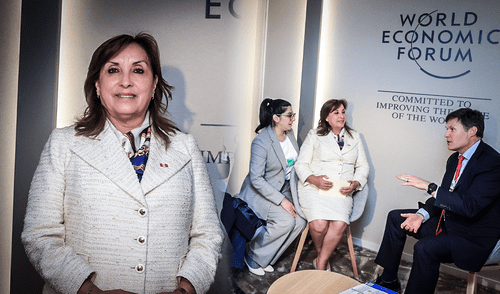 Dina Boluarte niega corrupción en Perú. Foto: composición LR/Presidencia del Perú Dina Boluarte en Suiza