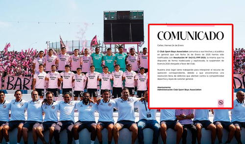 Sport Boys comunció que la Federación Peruana de Fútbol le quitó la licencia para Primera División