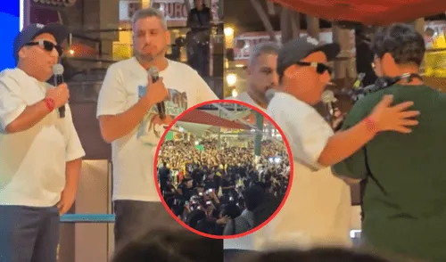 Jorge Luna y Ricardo Mendoza paralizan Megaplaza con show improvisado. Foto: Composición LR/TikTok Jorge Luna y Ricardo Mendoza paralizan Megaplaza con show improvisado