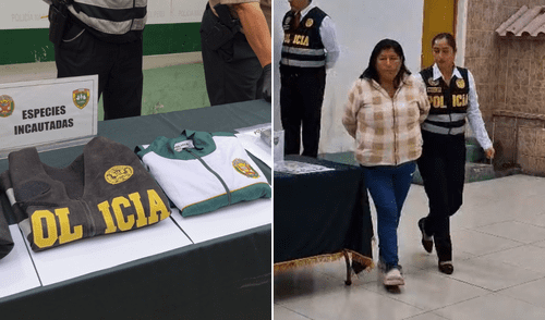 Uniformes de delincuentes fueron incautados por agentes de la PNP. Foto: Cristina Gálvez - La República San Luis PNP