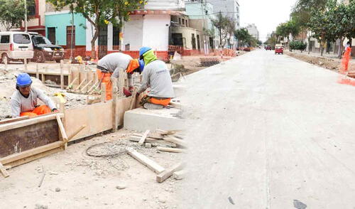 Las obras del Jr. Bernardo Alcedo tienen un avance del 70.25 % en su ejecución. Foto: composición LR/MML Jr. Bernardo Alcedo