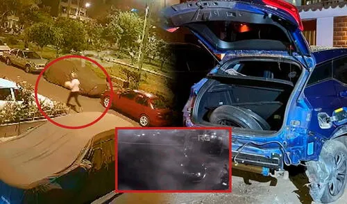 Cámaras de seguridad captan la explosión en el vehículo del empresario en San Juan de Lurigancho/Composición LR/Foto: Fiorella Alvarado Cámaras de seguridad captan la explosión en el vehículo del empresario en San Juan de Lurigancho/Composición LR/Foto: Fiorella Alvarado