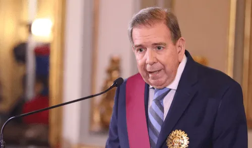 Edmundo González dio un discurso en el Palacio de Gobierno.