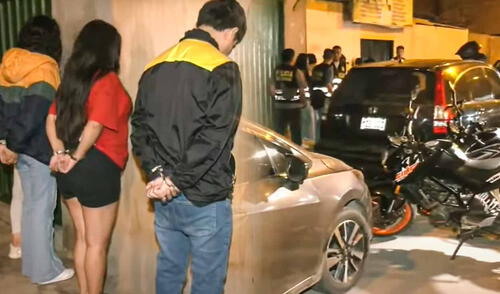 detenidos por la PNP y vehículos