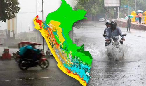 El fenómeno meteorológico se producirá entre el 1 y 2 de febrero, según el aviso del Senamhi. Foto: composición LR Senamhi alerta: fuerte fenómeno meteorológico impactará a 10 regiones del Perú durante las próximas 35 horas
