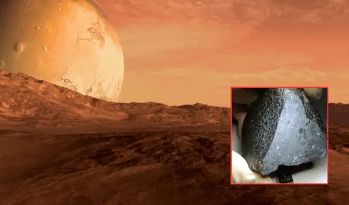 Este meteorito es especialmente relevante porque tiene una composición que es única y muy diferente a la de la mayoría de los meteoritos marcianos conocidos. Foto: composición LR/Enciclopedia Humanidades/Twitter