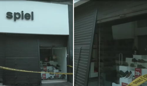 La Policía Nacional resguarda la zona y espera la llegada de las autoridades para iniciar investigaciones. Foto: captura/tv Perú. intentaron robar a través de la modalidad del jalonazo