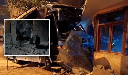 El conductor asegura que intentó evadir un perro cuando se le vaciaron los frenos. Foto: composición LR/RPP Bus turístico choca contra vivienda y tres niños se salvan de morir en el Callao
