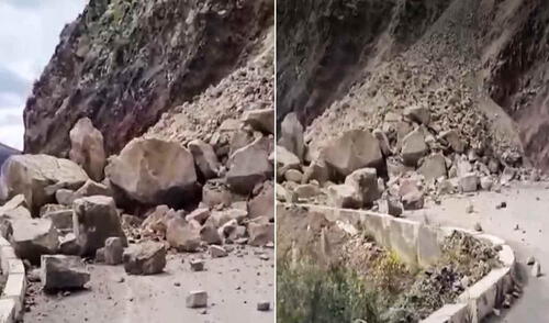 Bloqueo de carretera en Huancavelica