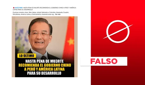 Wen Jiabao no es premier de China desde 2013 y no recomendó la pena de muerte. Foto: composición LR/captura de Facebook. China recomienda la pena de muerte a Perú y América Latina
