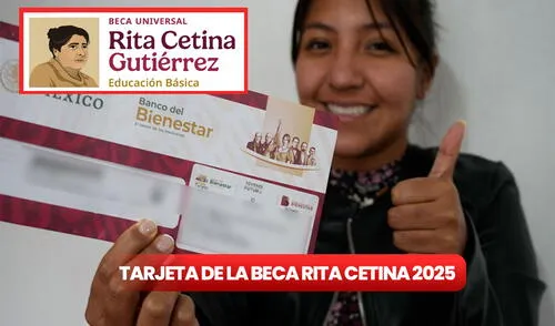 La tarjeta de la Beca Rita Cetina 2025 se entregará durante los meses de febrero y marzo. Foto: composición LR / Gobierno de México Recoge tu tarjeta de la Beca Rita Cetina 2025