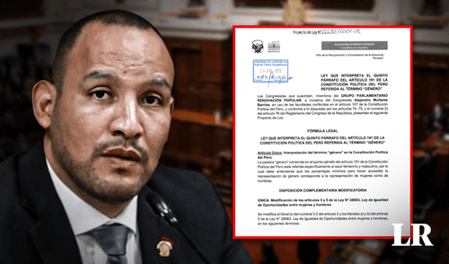 Muñante presentó proyecto de ley que busca limitar el concepto de "género" | Composición: Jazmín Ceras / Foto: LR. Muñante presentó proyecto de ley que busca limitar el concepto de "género"