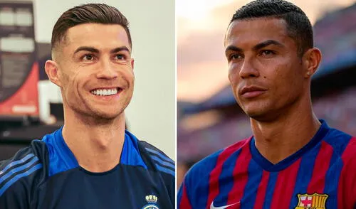 Cristiano Ronaldo contó que Barcelona se interesó en él cuando aún jugaba en Sporting Lisboa. Foto: composición de LR/Al Nassr/Grok Cristiano Ronaldo contó que Barcelona se interesó en él cuando aún jugaba en Sporting Lisboa. Foto: composición de LR/Al Nassr/Grok
