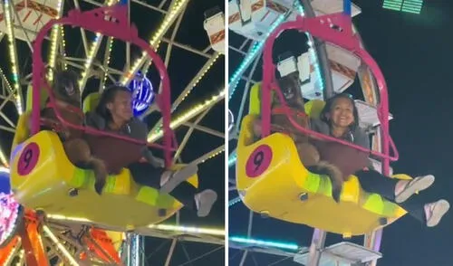 Mujer disfrutó de juego mecánico junto a su perro y emotiva escena es viral: “Va superfeliz”