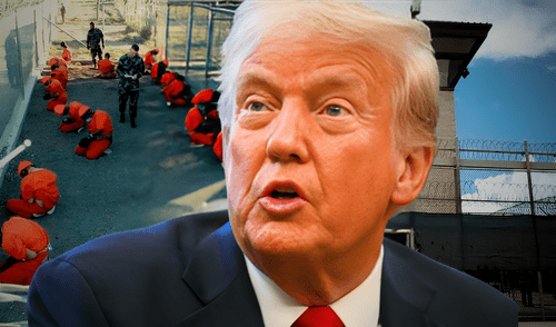 La medida de Donald Trump de enviar inmigrantes a Guantánamo ha desatado un intenso debate político y social. Foto: composición LR/AFP/BBC La medida de Donald Trump de enviar inmigrantes a Guantánamo ha desatado un intenso debate político y social.