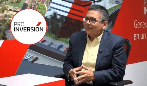 Luis Del Carpio y logo de ProInversion