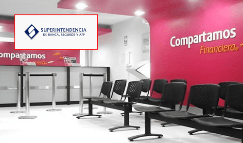 Compartamos Banco y logo de la SBS. Foto: composición LR Compartamos Banco y logo de la SBS