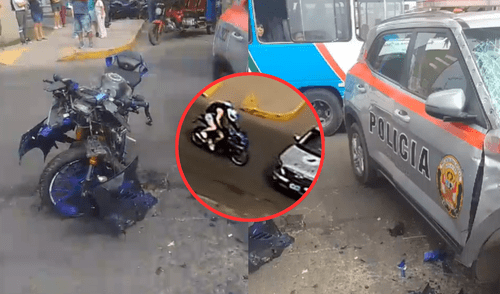 Jóvenes terminaron tendidos en la pista a causa del fuerte impacto. Foto: Dayana Huerta - La República Accidente en SJL