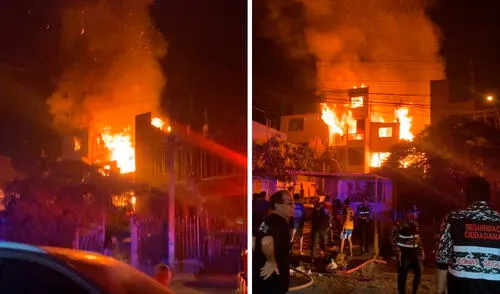 Entre los damnificados se encuentran 10 niños y varios adultos mayores. Foto: composición LR Incendio de grandes proporciones en Comas deja a seis familias en la calle