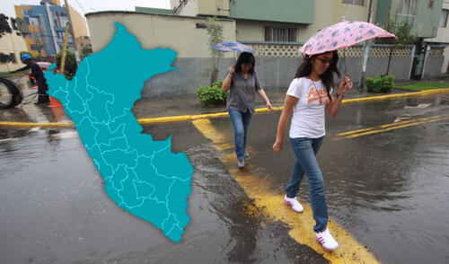 Pronóstico de lluvias intensas en varias regiones del Perú por Senamhi