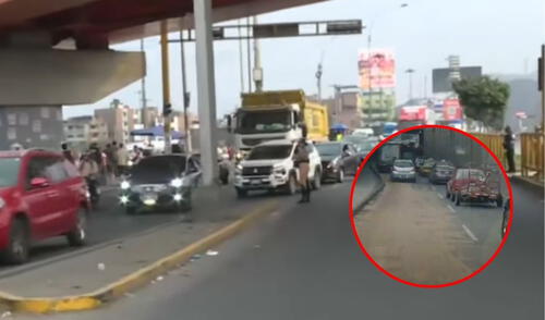 Accidente de tránsito en avenida Alfonso Ugarte provoca derrame de aceite y congestión vehicular