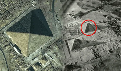 El estudio plantea que la Gran Pirámide no es una pirámide cuadrada estándar. Foto: Composición LR/Scientific Research Publishing.