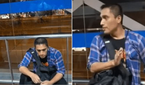 Usuarios hicieron que hombre se siente para que no pueda huir. Foto: Difusion Acoso en Metropolitano