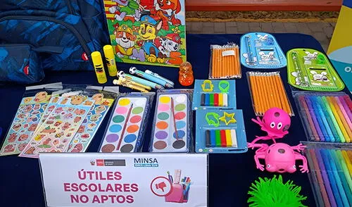 Minsa lanza advertencia para no comprar útiles escolares tóxicos. Foto: Minsa Minsa lanza advertencia para no comprar útiles escolares tóxicos. Foto: Minsa