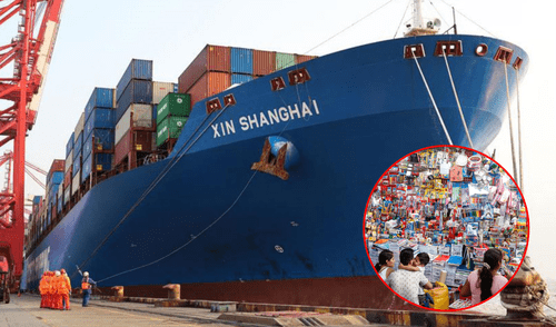 Puerto de Chancay y ventas en Mesa Redonda. Foto: composición LR/Andina Puerto de Chancay y ventas en Mesa Redond